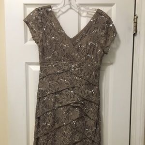 Sequined, tiered midi dress